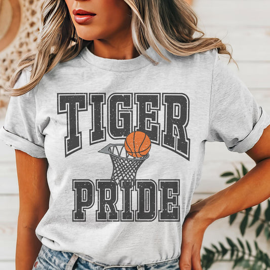 Tiger Pride Tiger Basketball, basketball tshirt, football mom tshirt, cute game day tshirt, small town big Pride tshirt, unisex cut tshirt