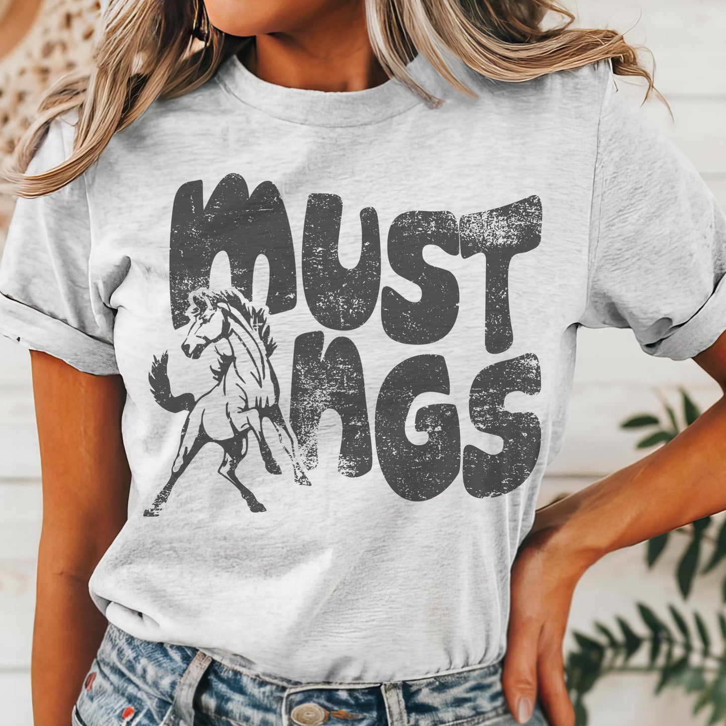 Mustangs mascot, mustangs game day football tshirt, football mom tshirt, cute game day tshirt, mascot tshirt, unisex cut mustangs tshirt