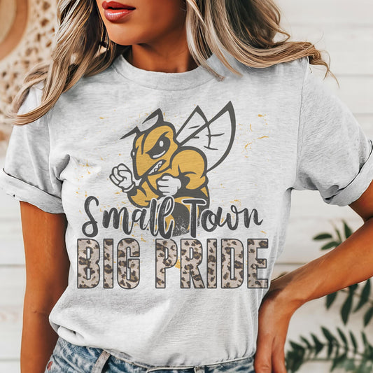 Small town big Pride Hornets mascot, football tshirt, football mom tshirt, cute game day tshirt, mascot tshirt, unisex cut hornets tshirt