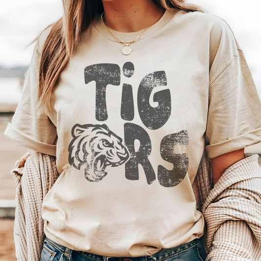 Tigers mascot, tigers game day football tshirt, football mom tshirt, cute game day tshirt, mascot tshirt unisex cut tigers tshirt