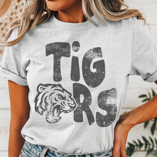 Tigers mascot, tigers game day football tshirt, football mom tshirt, cute game day tshirt, mascot tshirt unisex cut tigers tshirt