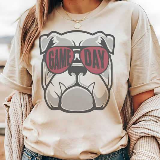 Bulldogs Red mascot, football tshirt, football mom tshirt, cute game day tshirt, small town big Pride tshirt, unisex cut tshirt