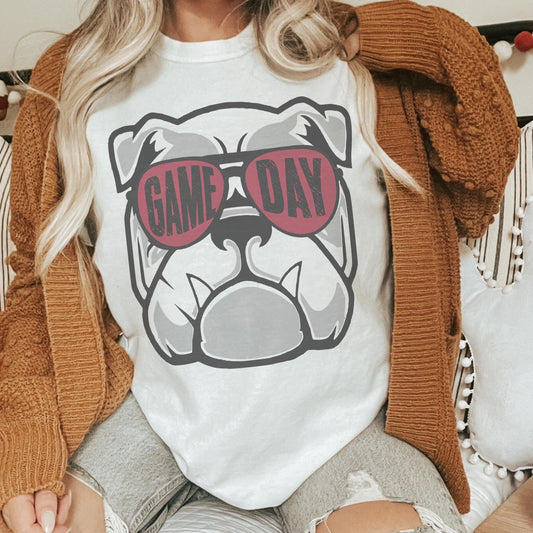 Bulldogs Red mascot, football tshirt, football mom tshirt, cute game day tshirt, small town big Pride tshirt, unisex cut tshirt