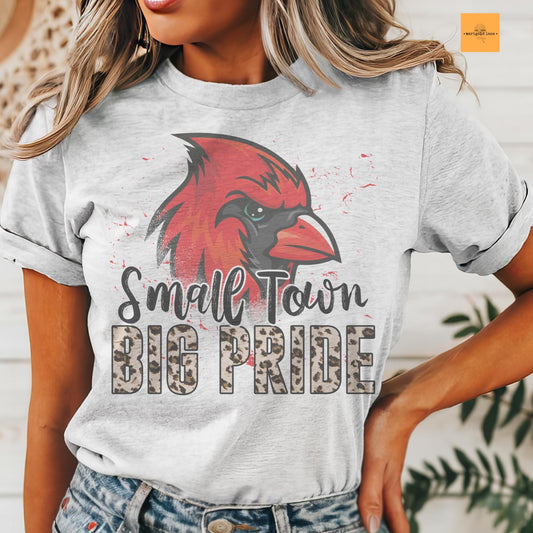 Small town big Pride Cardianls mascot, football tshirt, football mom tshirt, cute game day tshirt, mascot tshirt, unisex cut tshirt