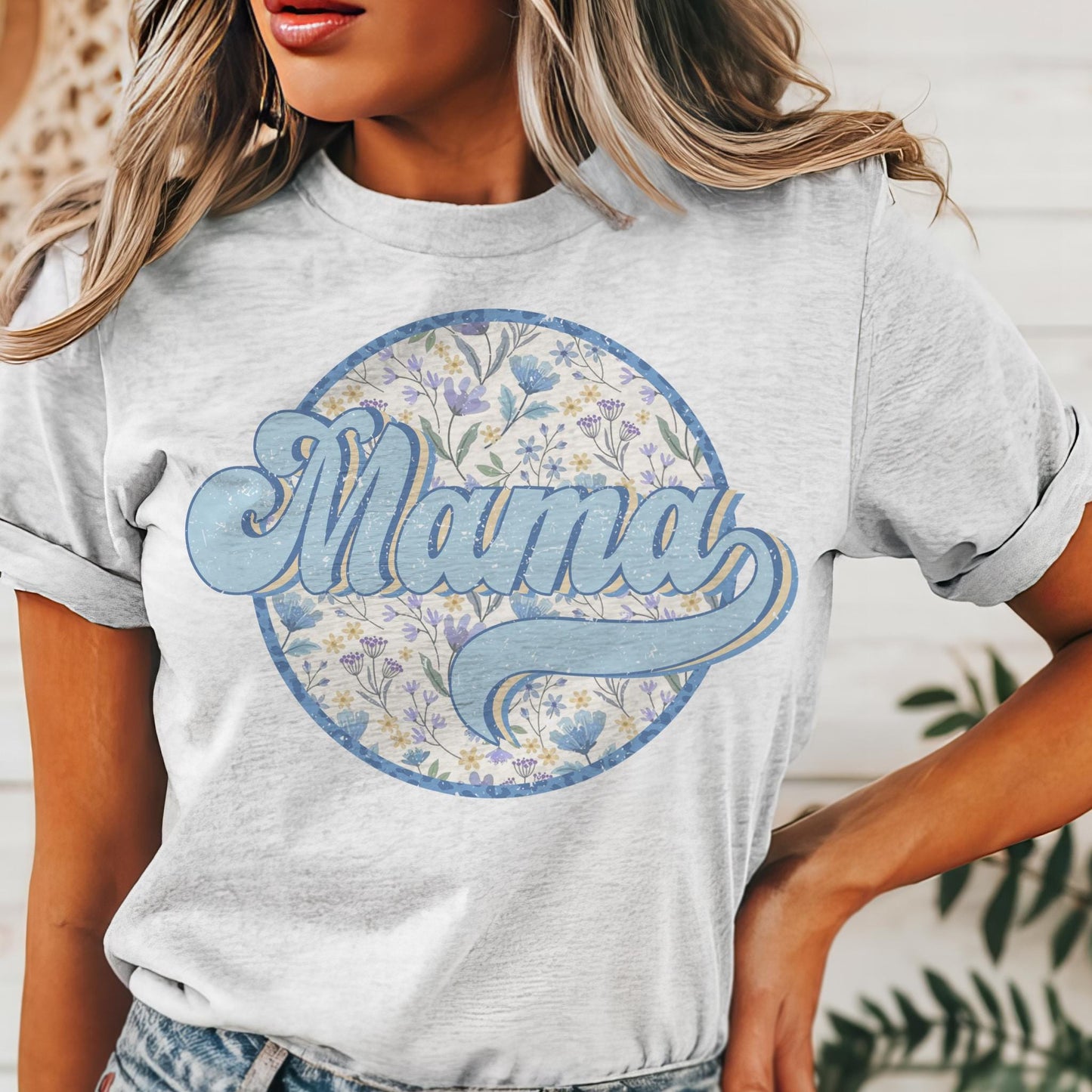 Blue floral Mama coquette tshirt, mama of a son checkered tshirt multiple color options, cute mama t-shirts, cute mom tshirt.