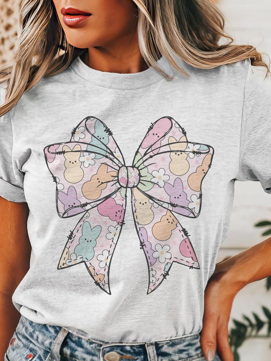 Coquette Easter bow tshirt, christian tshirt, floral Easter tshirt, he is risen christian tshirt, Easter shirt for church ,Christian Shirts