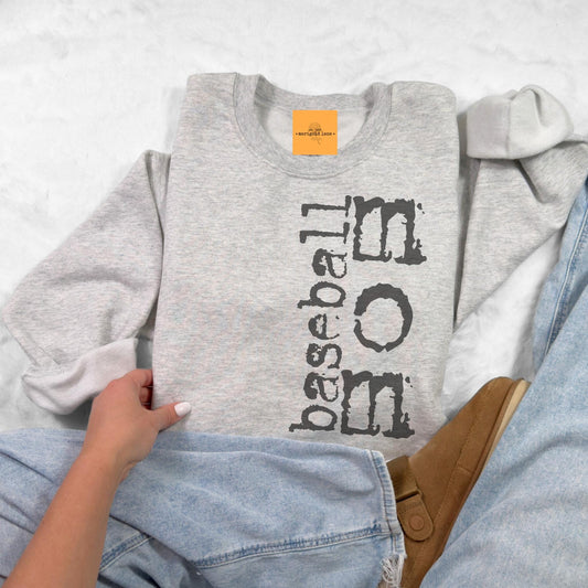 Baseball mom vintage game day, Varsity game day baseball , sports mom crewneck, cute game day sweatshirt, Heather ash unisex sweatshirt