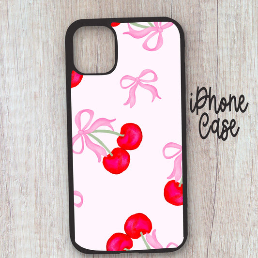 Coquette cherry phone case, cute retro phone case, phone cases,  cute inexpensive phone cases, coquette phone case, leopard phone case,