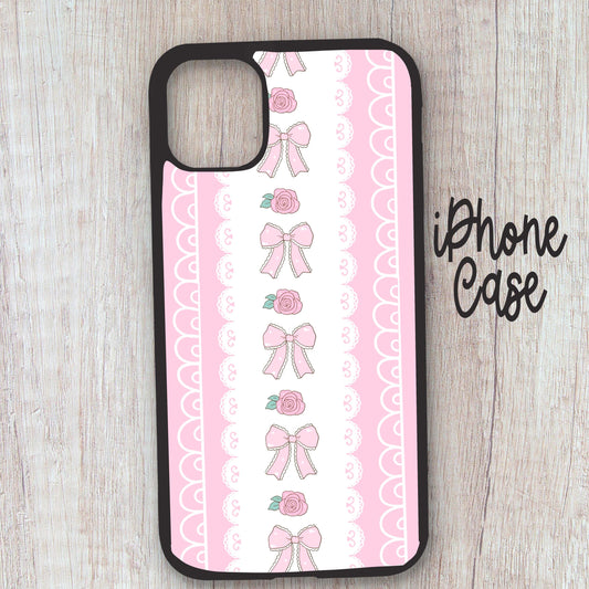 Coquette fancy bow phone case, cute pink phone case, phone cases, cute inexpensive phone cases, coquette phone case, leopard phone case,