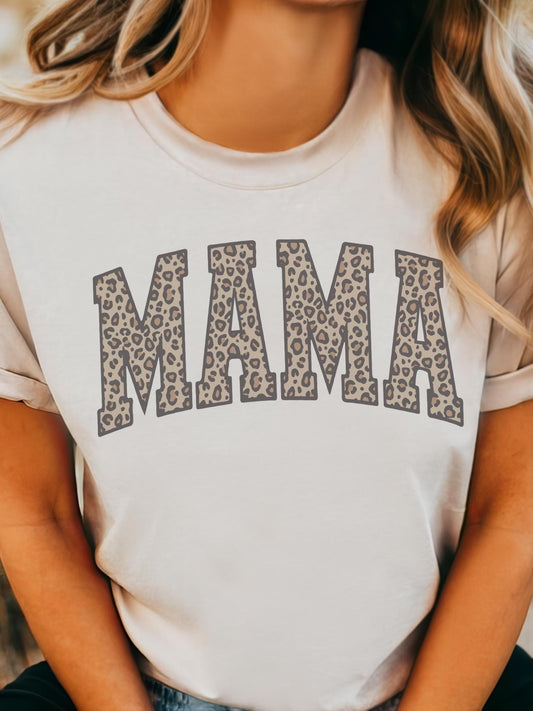 Leopard Mama coquette tshirt, mama of a son checkered tshirt multiple color options, cute cheetah mama t-shirts, coquette mom tshirt.
