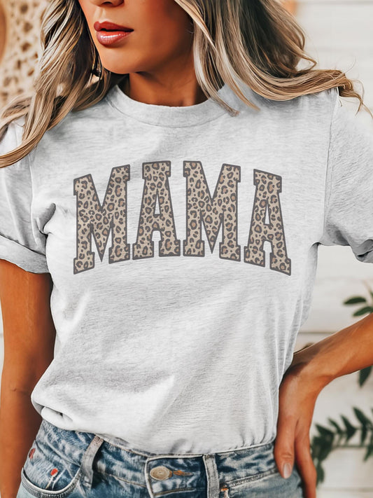 Leopard Mama coquette tshirt, mama of a son checkered tshirt multiple color options, cute cheetah mama t-shirts, coquette mom tshirt.