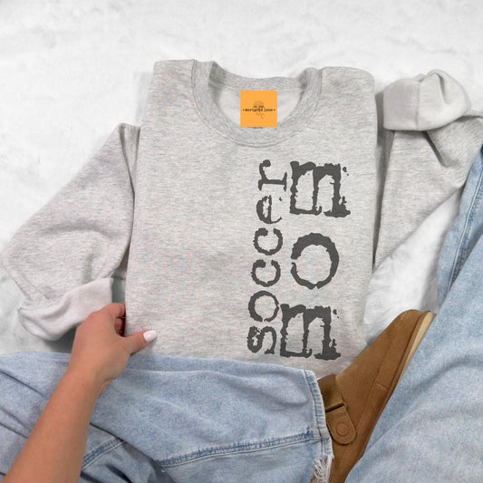 Soccer mom vintage game day, Varsity game day soccer mom , sports mom crewneck, cute game day sweatshirt, Heather ash unisex sweatshirt