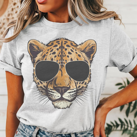 Leopards with black glasses game day mascot, football tshirt, football mom tshirt, cute game day tshirt, mascot tshirt, unisex cut tshirt