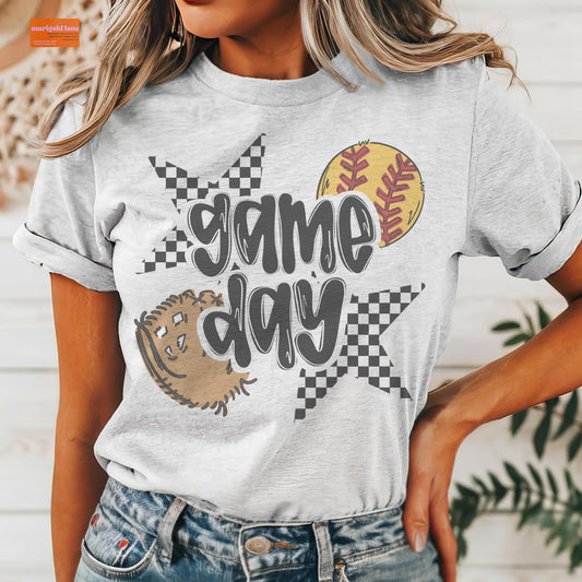 Softball Game Day Mom T-Shirt, Sports Mom Shirt, Game Day Outfit, Cute Softball Mom Apparel, Fun Gift for Moms, Casual Team Spirit Shirt